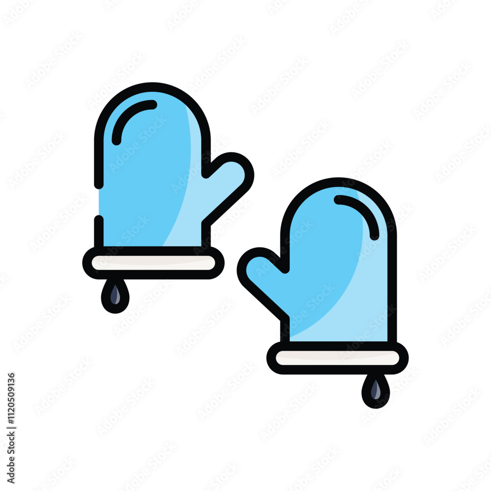 Oven Mitt vector icon Oven Mitt vector icon