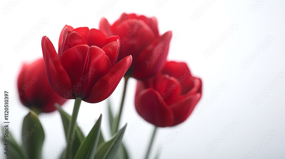Field of Red Tulips With Windmill in Background Field of Red Tulips With Windmill in Background