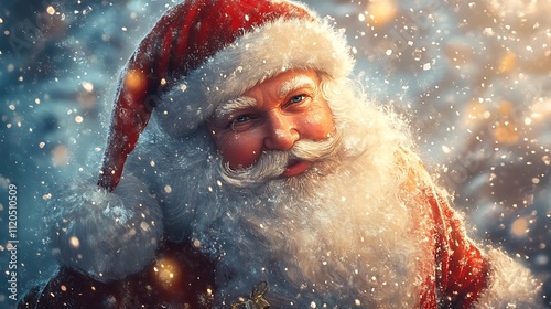 Santa Claus depicted with Generative AI, capturing the essence of holiday joy and magic.