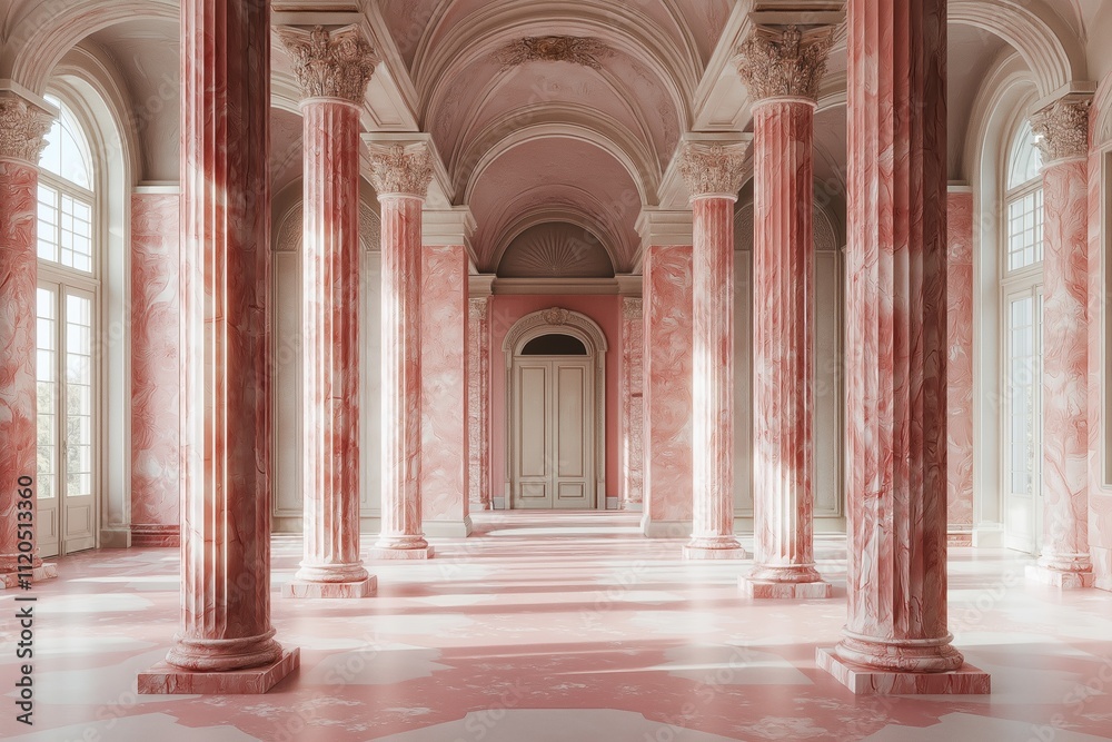 Fototapeta premium Palace interior background columns hall