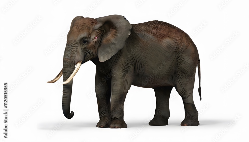 Obraz premium African Forest Elephant on White Background