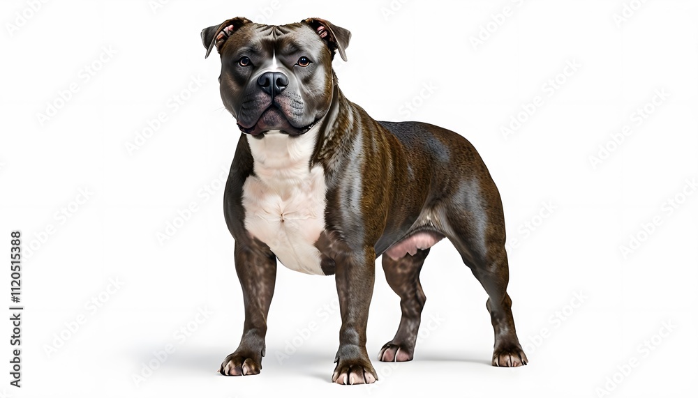 American Staffordshire Terrier on a White Background American Staffordshire Terrier on a White Background
