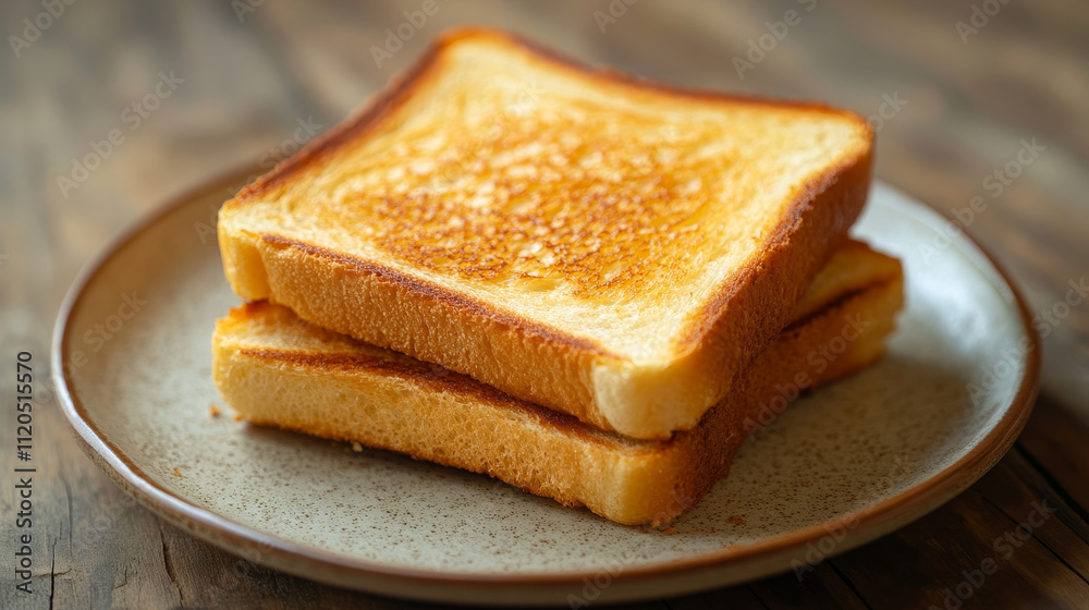 Delicious Toast Sandwich on Plate: A Close-Up of Wheat Bread Delicious Toast Sandwich on Plate: A Close-Up of Wheat Bread