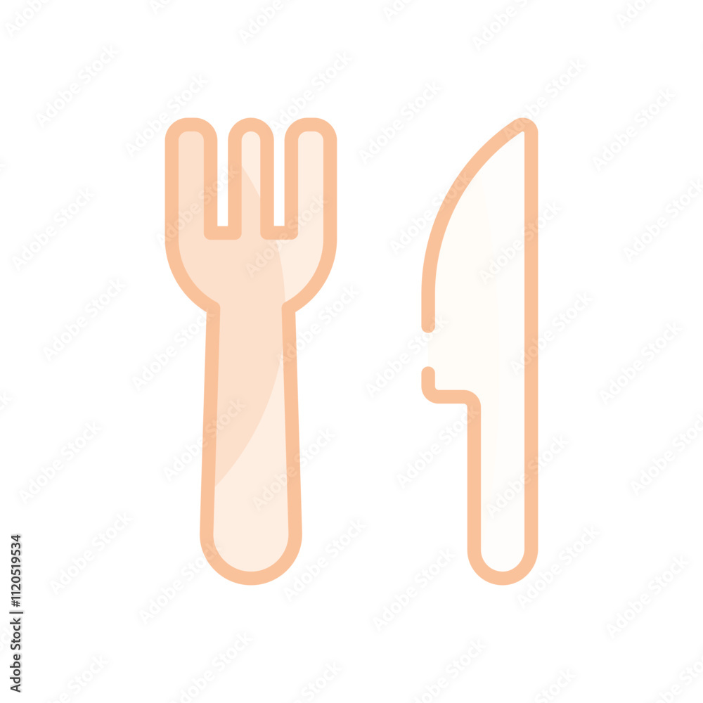Knife and Fork vector icon Knife and Fork vector icon