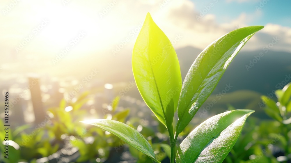 Fresh green leaves illuminated by sunlight. Fresh green leaves illuminated by sunlight.