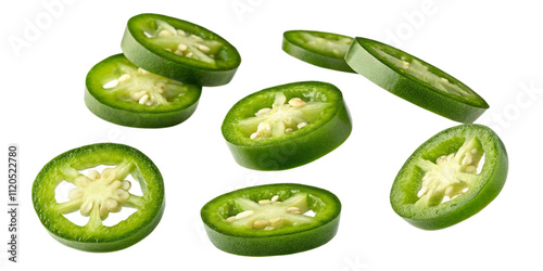Jalapeno slice isolated on white. 