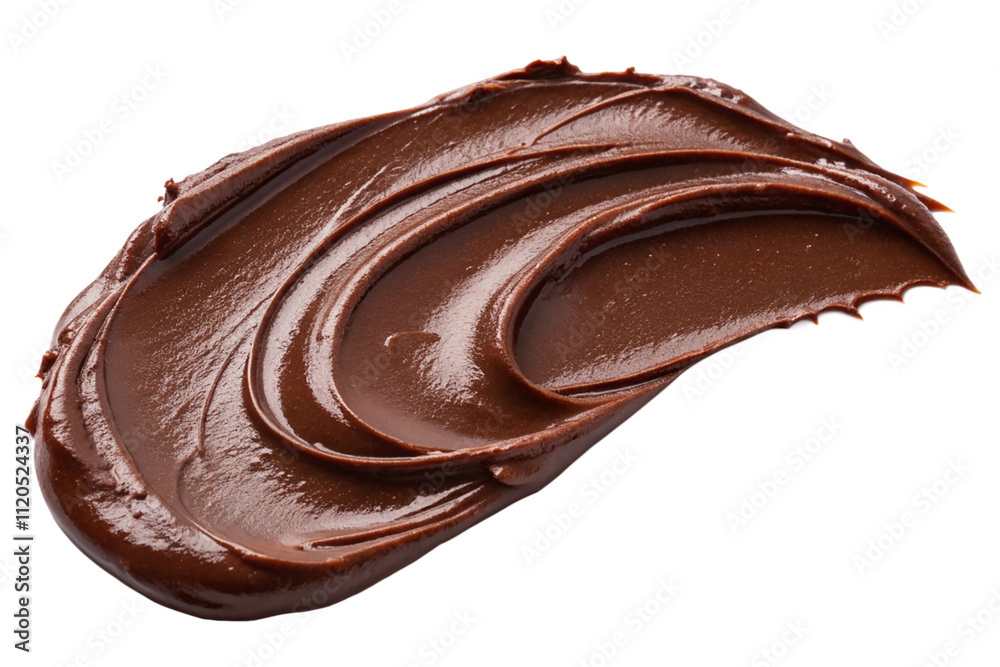Smear of tasty chocolate paste on white background Smear of tasty chocolate paste on white background