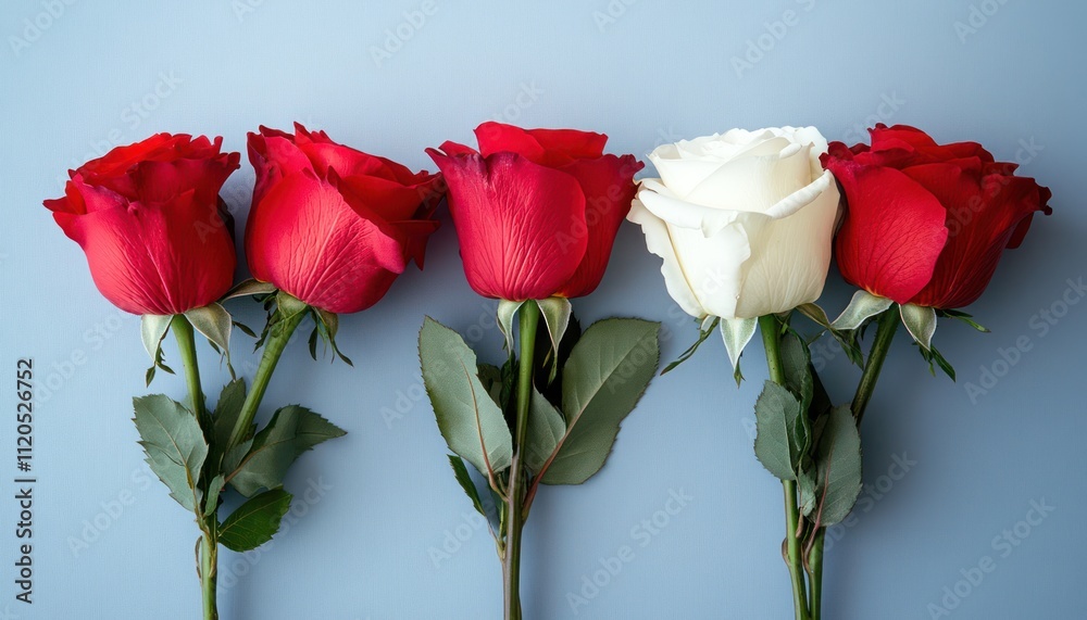 Three bouquets of red and white roses captured in vibrant detail, isolated on a plain background for versatile floral visuals Three bouquets of red and white roses captured in vibrant detail, isolated on a plain background for versatile floral visuals