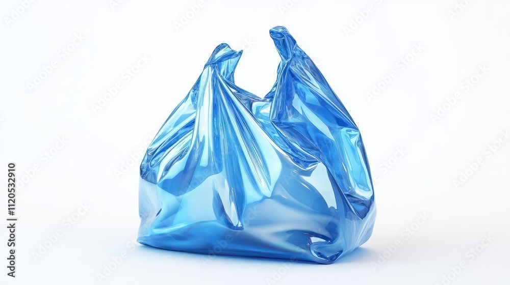 Blue plastic bag on white background. Isolated Blue plastic bag on white background. Isolated