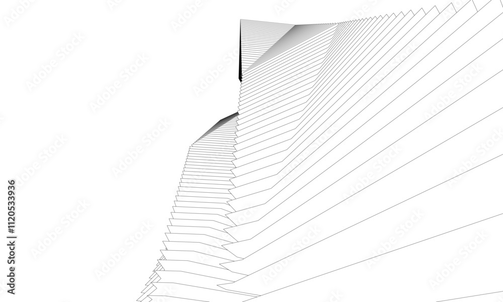 Architectural 3d illustration of a building. Vector drawing Architectural 3d illustration of a building. Vector drawing