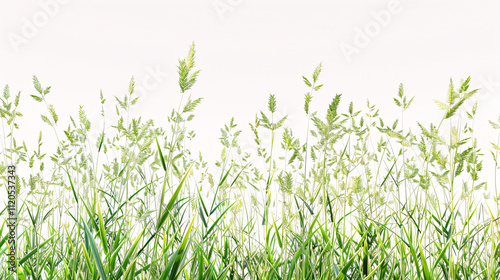 False oat-grass with a white background, 3D rendering. photo