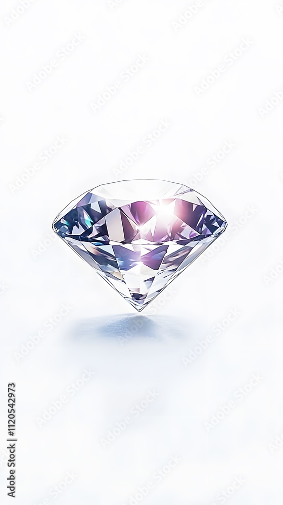 A photograph of a single diamond on a white background A photograph of a single diamond on a white background