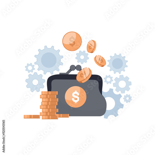 Return on investment, finance consolidation, budget planning, savings account, income growth, long term investment, refinancing concept, vector flat icon. Finances concept
