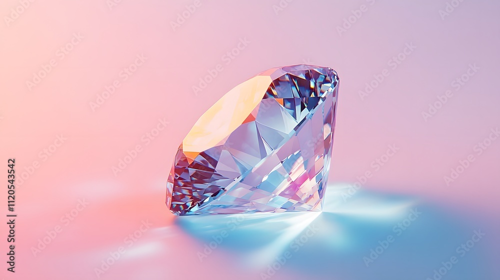 A photograph of a single diamond on a white background A photograph of a single diamond on a white background