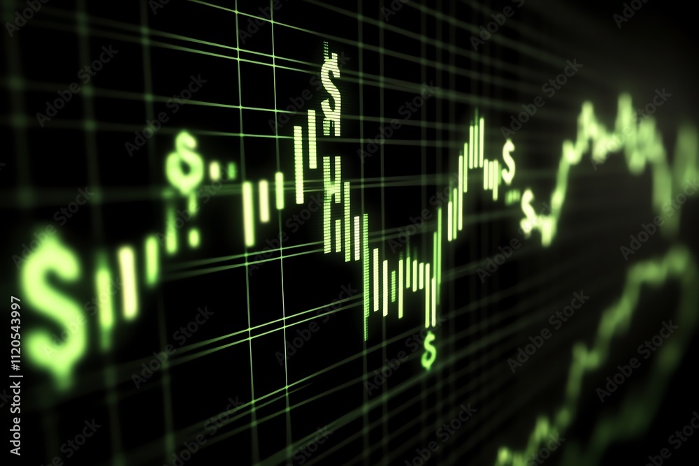 Digital Chart Showing Stock Market Gains Digital Chart Showing Stock Market Gains