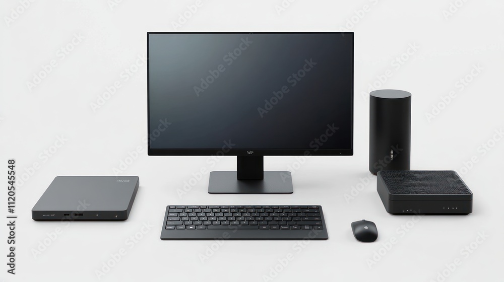 Sleek Modern Black Desktop Computer Setup Sleek Modern Black Desktop Computer Setup