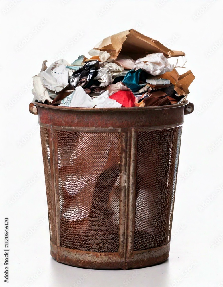 garbage bin full of rubbish