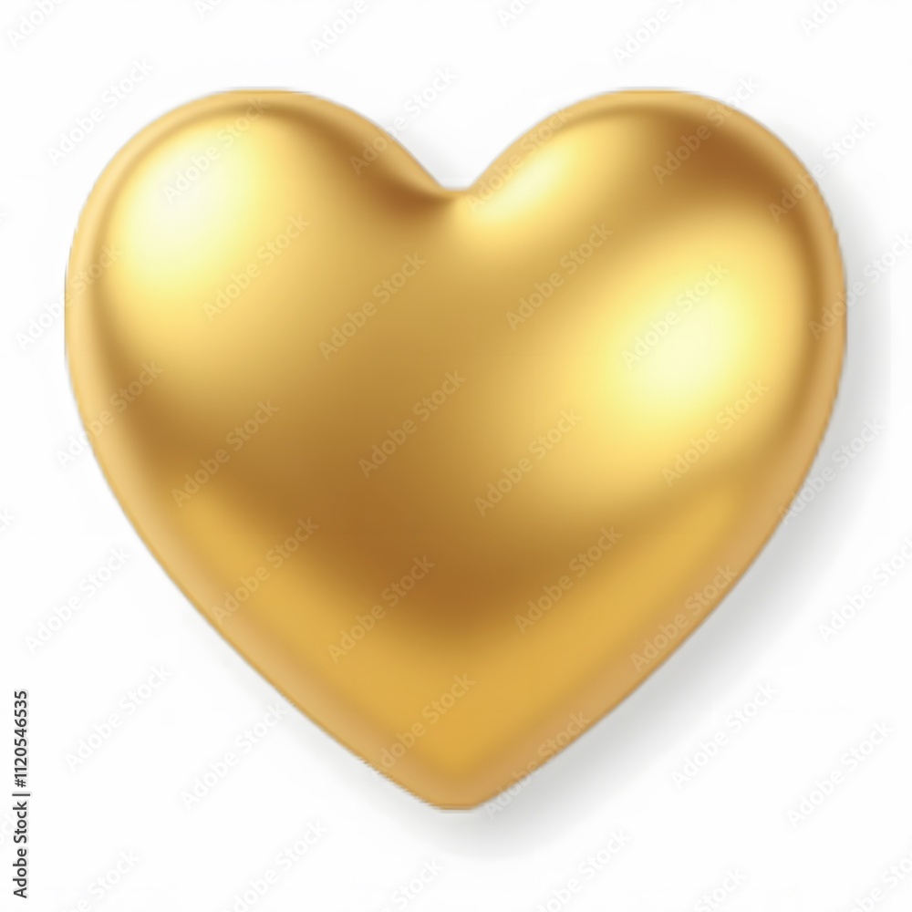 Golden Heart - 3D Gold Heart, Isolated on White Background, PNG Golden Heart - 3D Gold Heart, Isolated on White Background, PNG