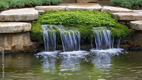 Serene Waterfall Cascading Over Mossy Stones
