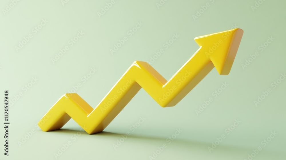 Yellow Arrow Representing Upward Growth Trend Yellow Arrow Representing Upward Growth Trend
