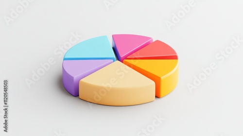 Colorful Three Dimensional Pie Chart Data Representation