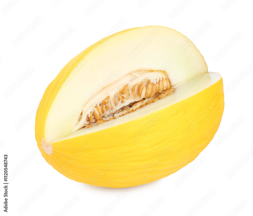 Cut fresh ripe melon isolated on white Cut fresh ripe melon isolated on white