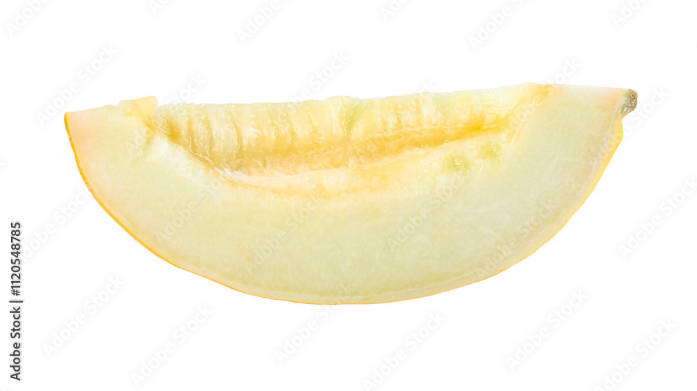 Slice of ripe melon isolated on white Slice of ripe melon isolated on white