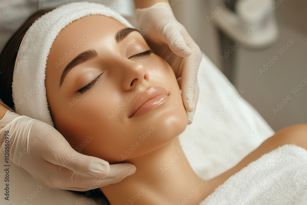 Face therapies, a woman with beautiful face skin, beauty clinic Face therapies, a woman with beautiful face skin, beauty clinic