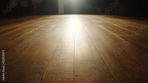 Textured vintage brown wood showcases a diagonal grain pattern, enhanced by bright overhead light, creating a warm and rustic atmosphere with empty space photo