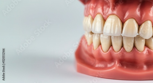 Dental model showcasing human teeth and gums, ideal for educational and medical purposes, AI photo
