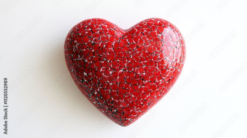 Bold red heart sharply contrasted against a clean white background, offering a striking visual for love themes Bold red heart sharply contrasted against a clean white background, offering a striking visual for love themes