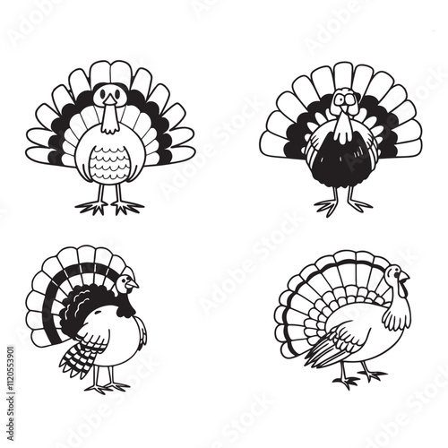 Turkey on a white background. Turkey vector illustration