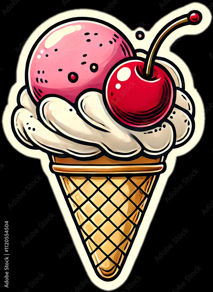 Arte Digital e Sabores: O Encanto do Sorvete de Creme e Cereja Arte Digital e Sabores: O Encanto do Sorvete de Creme e Cereja