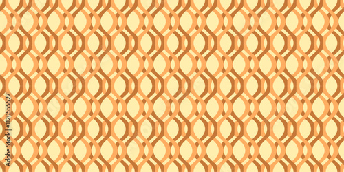 Abstract Geometric Pattern: Seamless Intertwined Curves in Warm Tones