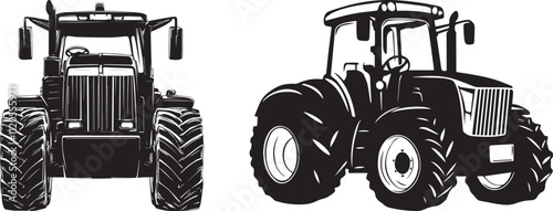 Silhouette vector of a tractor vector silhouette