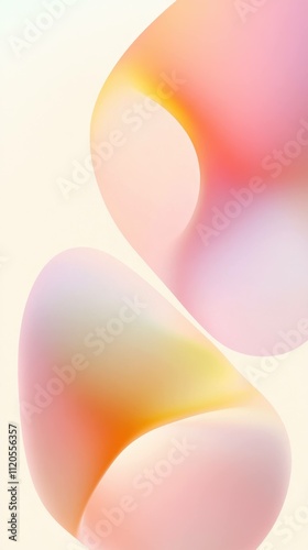 Abstract soft shapes in pastel colors blending together, creating a serene and calming visual effect. Ideal for design and creative projects.