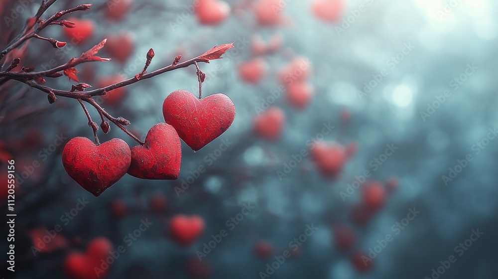 Heart-Shaped Decorations on Tree Branches in a Dreamy Setting
Heart-Shaped Decorations on Tree Branches in a Dreamy Setting