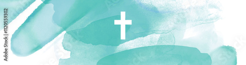 Watercolor Crosses Banner with Transparent Background – Easter Clipart PNG