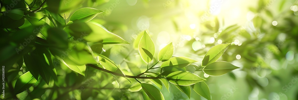 Fresh healthy green bio background with abstract blurred foliage and bright summer sunlight and a central copyspace for your text or advertisment Fresh healthy green bio background with abstract blurred foliage and bright summer sunlight and a central copyspace for your text or advertisment