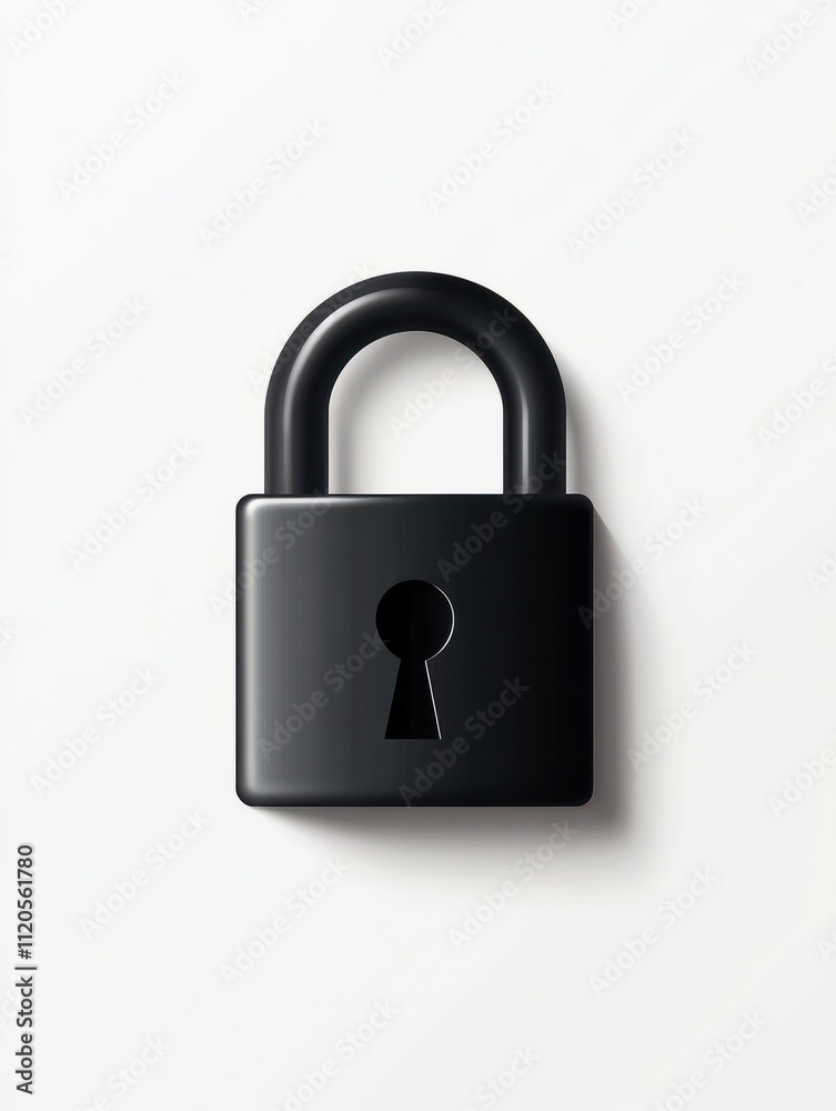 Fototapeta premium padlock icon. Element of cybersecurity icon for mobile concept and web apps. Glyph style padlock icon can be used for web and mobile on white background