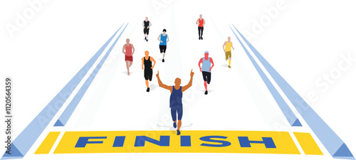 Great elegant vector editable finish line marathon poster background design for your digital and print	