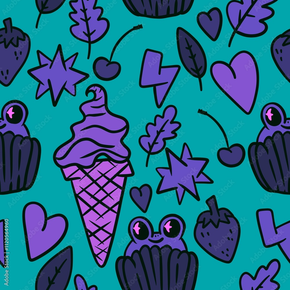 Christmas ice candy seamless ice cream pattern for wrapping paper and fabrics Christmas ice candy seamless ice cream pattern for wrapping paper and fabrics