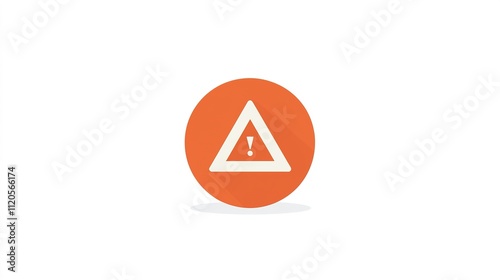 Free Download A circular orange icon featuring a white triangular warning symbol with an exclamation mark inside, indicating caution or alert. - GFXLoad