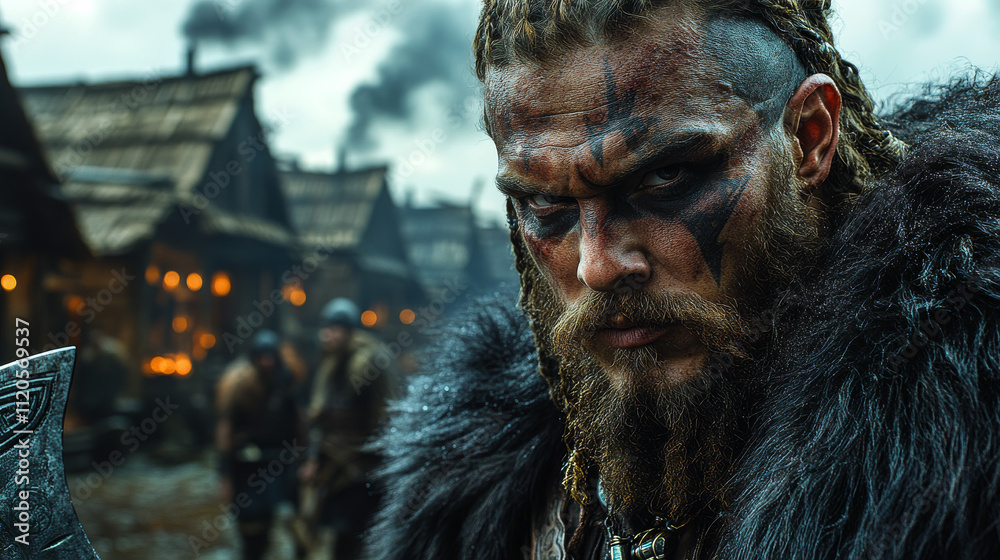 Epic Viking Warriors in Battle Gear, Fierce Viking Soldiers Ready for Combat, Historical Viking Warrior Portraits Epic Viking Warriors in Battle Gear, Fierce Viking Soldiers Ready for Combat, Historical Viking Warrior Portraits