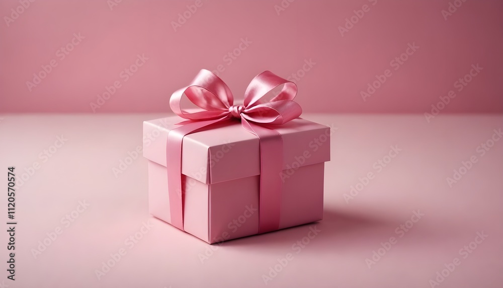 pink gift box with pink ribbon and bow in a isolated background pink gift box with pink ribbon and bow in a isolated background
