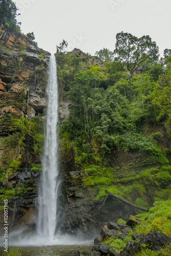 Lone Creek Falls is near Sabie in Mpumalanga with tropical green forest