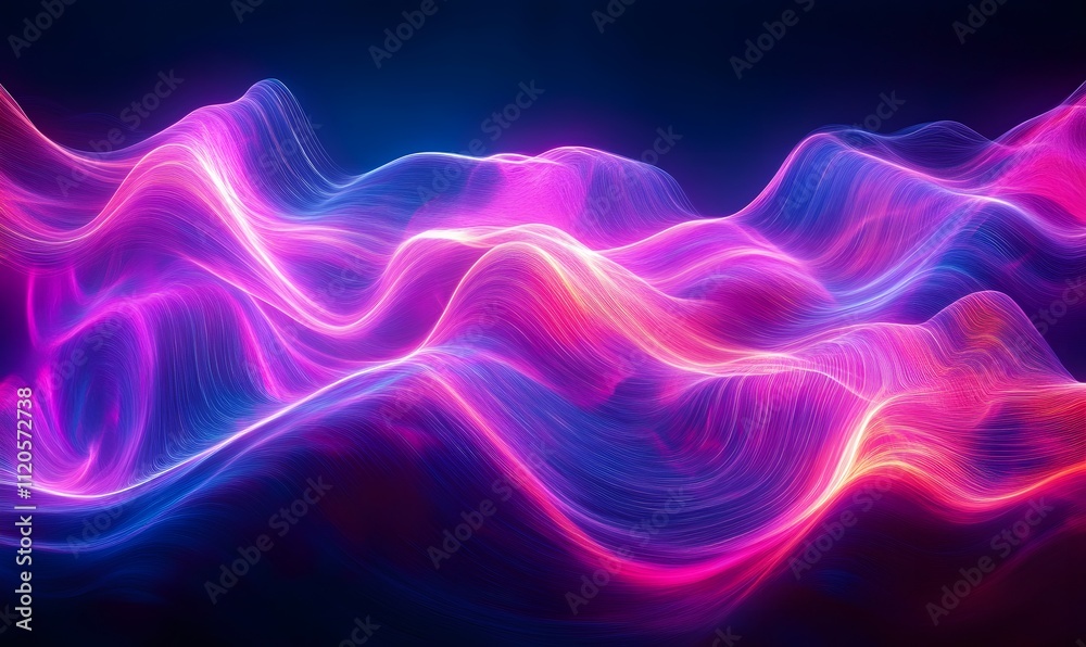 Abstract neon wavy lines dynamically shifting and blending into each other Abstract neon wavy lines dynamically shifting and blending into each other