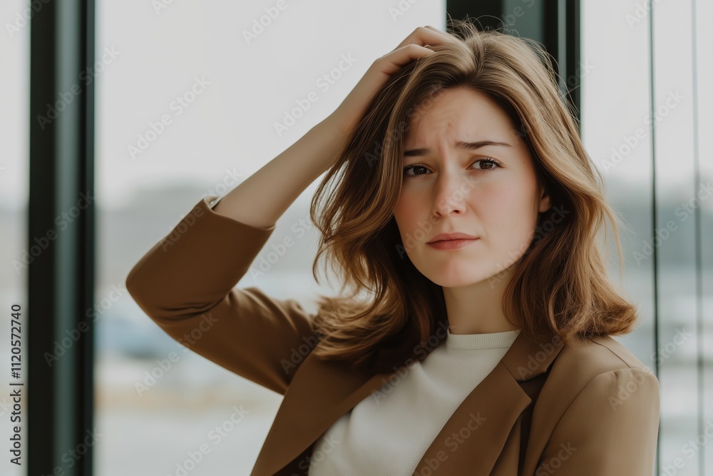 A stressed businesswoman. Concept of burnout in the workplace.