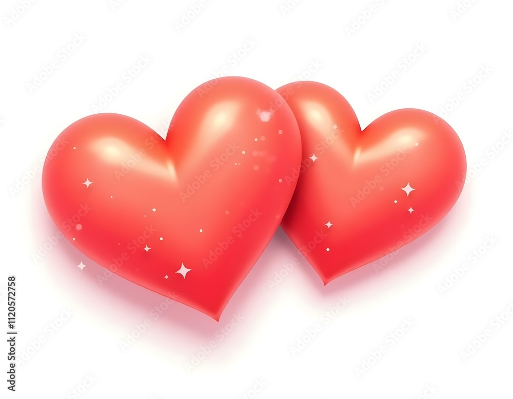 two red hearts 3d icon isolated on transparent background cutout ia two red hearts 3d icon isolated on transparent background cutout ia