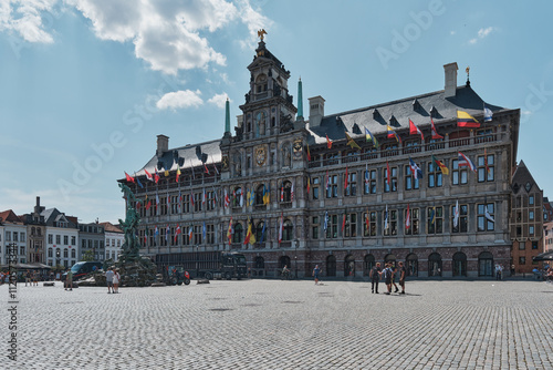 Obraz na płótnie City Hall on Grote Markt, Antwerpen, Belgium. w salonie